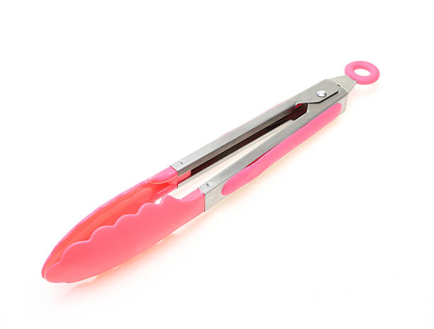 Pictured tongs in a white background.